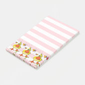 ポストイットノートピンク&ホワイトストライプアヒル魚 ポストイット (アングル)