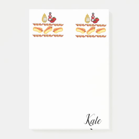 ポストイットノートホットドッグケチャップマスタードフード ポストイット (正面)