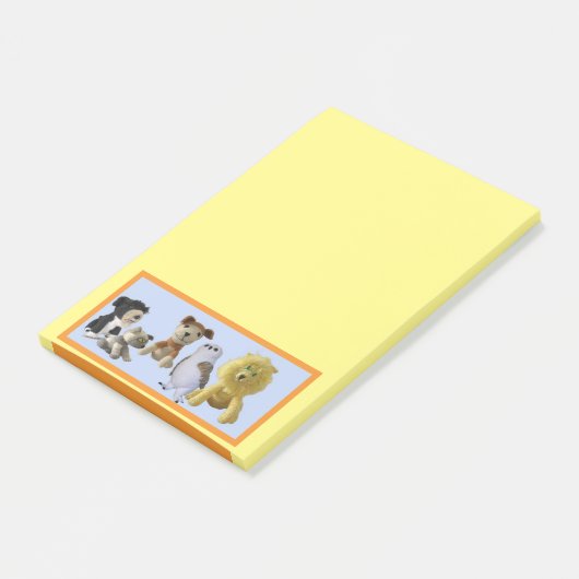 ポストイットノート – フレーム内のおもちゃ動物のグループ ポストイット (アングル)