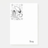 ポストイットメモの色塗り - 宇宙飛行士とエイリアン ポストイット (正面)