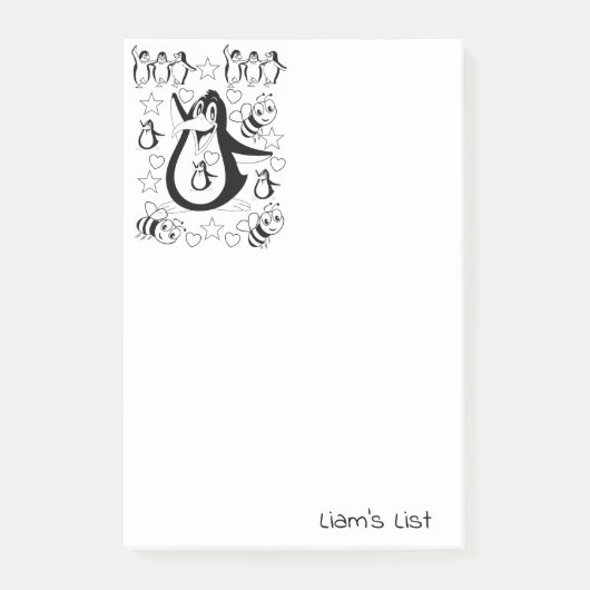 ポストイットメモ カラフルペンギン ハチミツ ポストイット (正面)