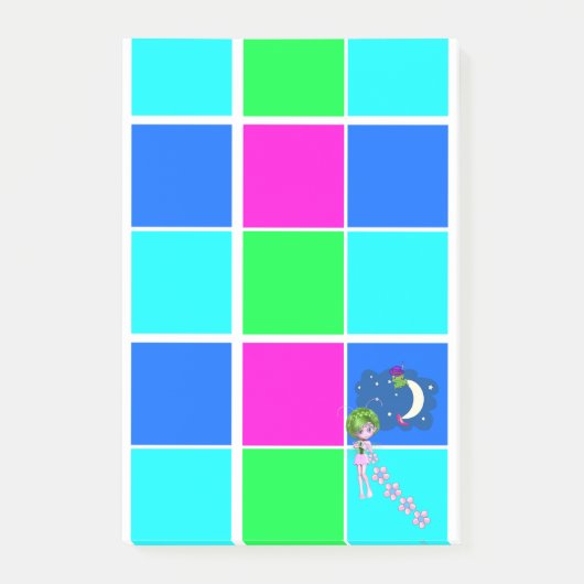 ポストイットメモ フェアリー ピンク ブルー 四角 ポストイット (正面)