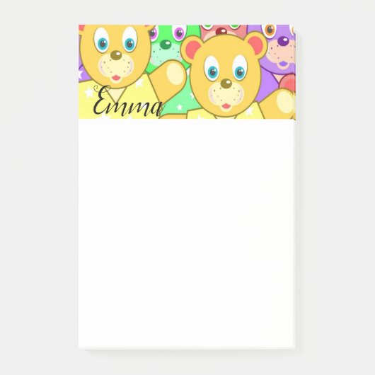 ポストイット ノート カラフル テディベア (正面)