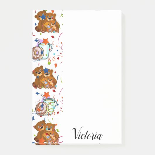 ポストイット ノート テディベア (正面)