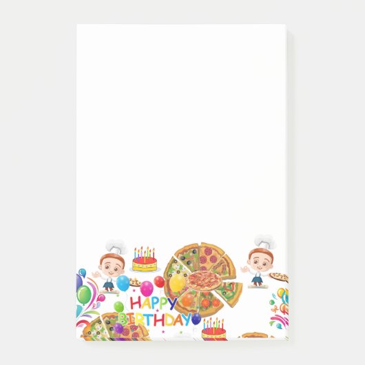 ポストイット ノート ハッピー バースデー ピザ (正面)