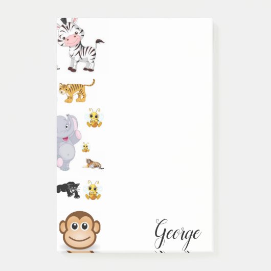 ポストイット ノート 象 トラ サル (正面)