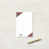 ポストイット ノート 赤 青 緑 格子縞 (デスク上)