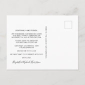 ポストウェディングレセプションダスティブルー日付を保存 案内ポストカード (裏面)