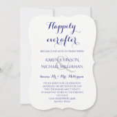 ポストウェディングレセプションハッピーミッドナイトブルー 招待状 (正面)