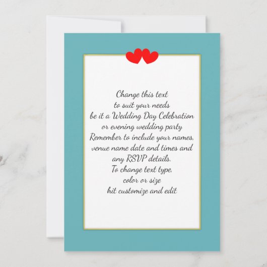 ポストウェディングレセプションパーティーサニービーチシーン 招待状 (裏面)