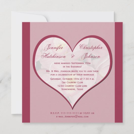 ポストウェディングレセプション招待状- – オーキッドハート 招待状 (裏面)