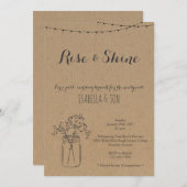 ポストウェディング ブランシュ 朝の後 クラフト背景 招待状 (正面/裏面)