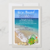 ポストウエディングレセプションパーティーサニービーチシーンカー 招待状 (正面)