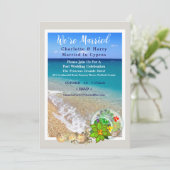 ポストウエディングレセプションパーティーサニービーチシーンカー 招待状 (スタンド正面)