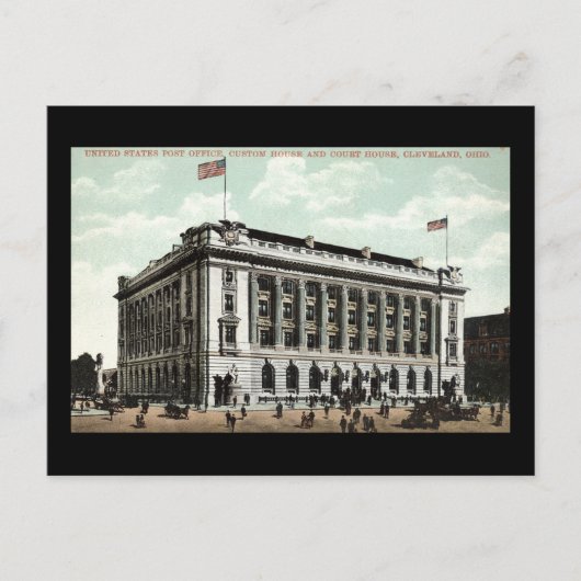 ポストオフィスクリーブランドオハイオ1910ヴィンテージ ポストカード (正面)