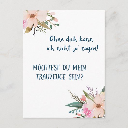 ポストカルテ – ウィルストデュメイントラウズーゲセイン ポストカード (正面)