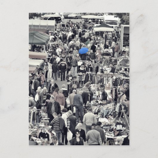 ポストカルテ「Blauer Schirm in grauer Masse」 ポストカード (正面)