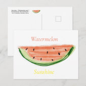 ポストカルテ「Wassermelone」、Aquarell、Daniela Elia ポストカード (正面/裏面)