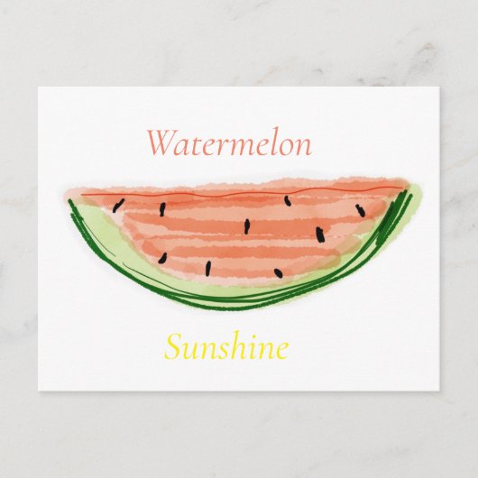 ポストカルテ「Wassermelone」、Aquarell、Daniela Elia ポストカード (正面)