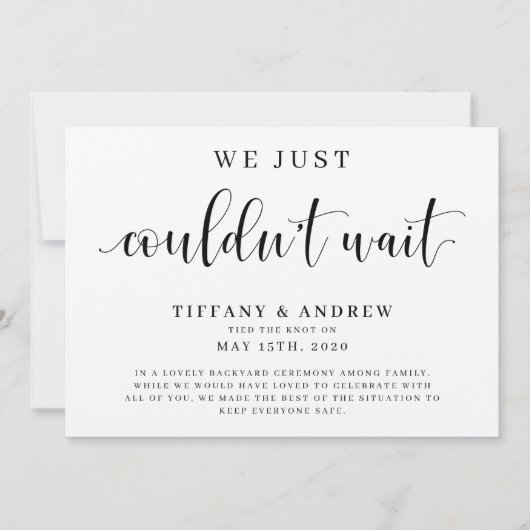 ポストカーの発表を待ちき結婚れなかった 招待状 (正面)