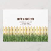 ポストカードお引越しのお知らせ - 柵と庭付き 案内状 (正面)