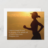 ポストカードに向かって押し進むゴール ポストカード (正面/裏面)