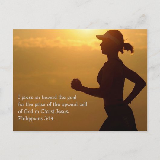 ポストカードに向かって押し進むゴール ポストカード (正面)