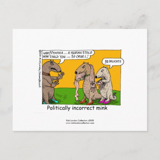 ポストカードに描かれたP.I.ミンク漫画 ポストカード (正面)