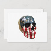 ポストカードに表示される赤い白と青のスカル ポストカード (正面/裏面)