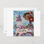 ポストカードのアーティチョークアート(エスケープ) ポストカード (正面/裏面)