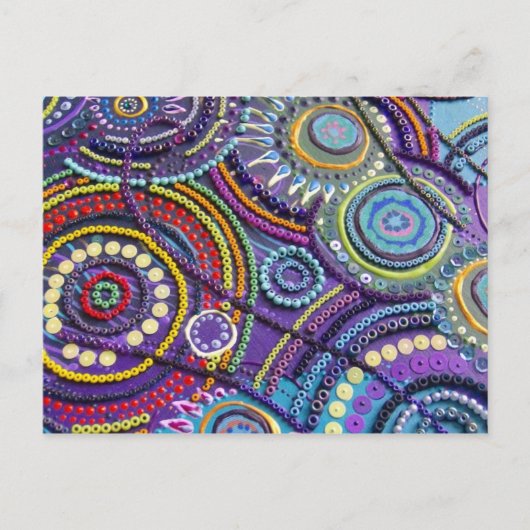 ポストカードのアーティチョークアート（孔雀デュオ） ポストカード (正面)