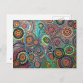 ポストカードのアーティチョークアート（孔雀） ポストカード (正面/裏面)