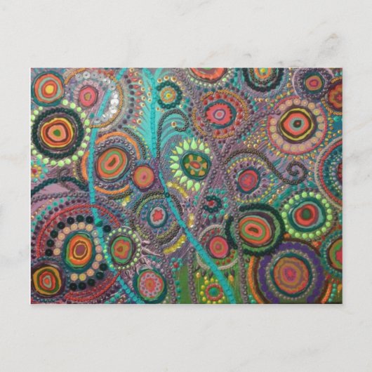 ポストカードのアーティチョークアート（孔雀） ポストカード (正面)