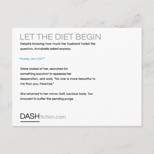 ポストカードのダイエット開始 ポストカード (正面)