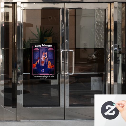 ポストカードのトリックまたは処理 ウィンドウサイン (オフィスドア)