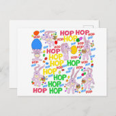 ポストカードのピンクのバンニーの漫画イラストレーション ポストカード (正面/裏面)