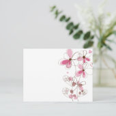 ポストカードのピンクの花 ポストカード (スタンド正面)