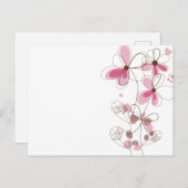 ポストカードのピンクの花 ポストカード (正面/裏面)