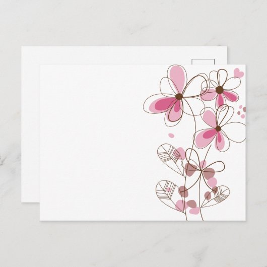 ポストカードのピンクの花 ポストカード (正面/裏面)