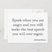 ポストカードのモチベーション – Anger ポストカード (正面/裏面)