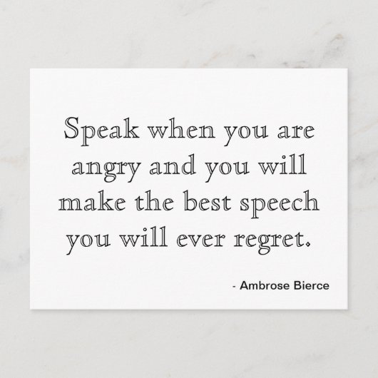 ポストカードのモチベーション – Anger ポストカード (正面)