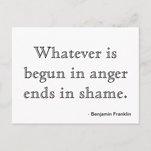 ポストカードのモチベーション – Anger ポストカード (正面)