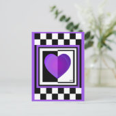 ポストカードを打つB&Wパープルハート ポストカード (スタンド正面)