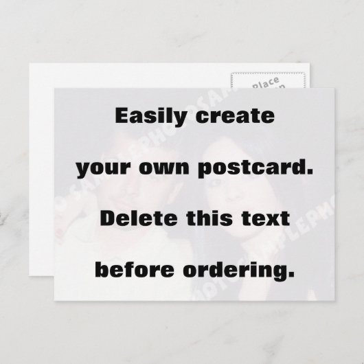 ポストカードを簡単に作成できます。大きな文字を消してください! ポストカード (正面/裏面)
