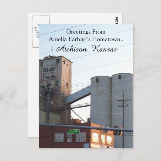 ポストカードアチソンカンザスホームシティアメリアエアハート ポストカード (正面/裏面)