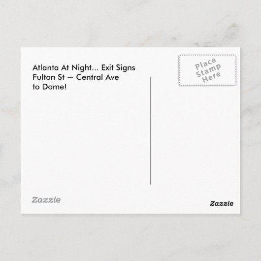 ポストカードアトランタナイトフルトンセントラルAVEドーム ポストカード (裏面)