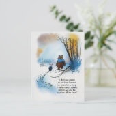 ポストカードアート – Winnie on Friendship and Dreams ポストカード (スタンド正面)