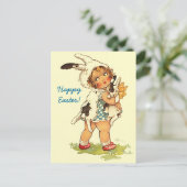 ポストカードイースターグリーティングパキュートヴィンテージスタイル シーズンポストカード (スタンド正面)