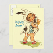 ポストカードイースターグリーティングパキュートヴィンテージスタイル シーズンポストカード (正面/裏面)