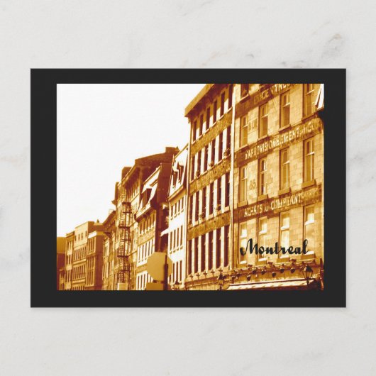 ポストカードオールドモントリオールセピア写真通りシーン ポストカード (正面)